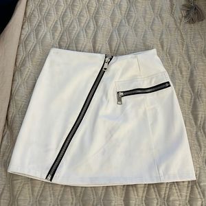 White leather skirt